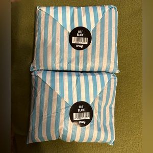 Opaque Black Snag Tights Size F  (2-pair brand new in unopened packages)